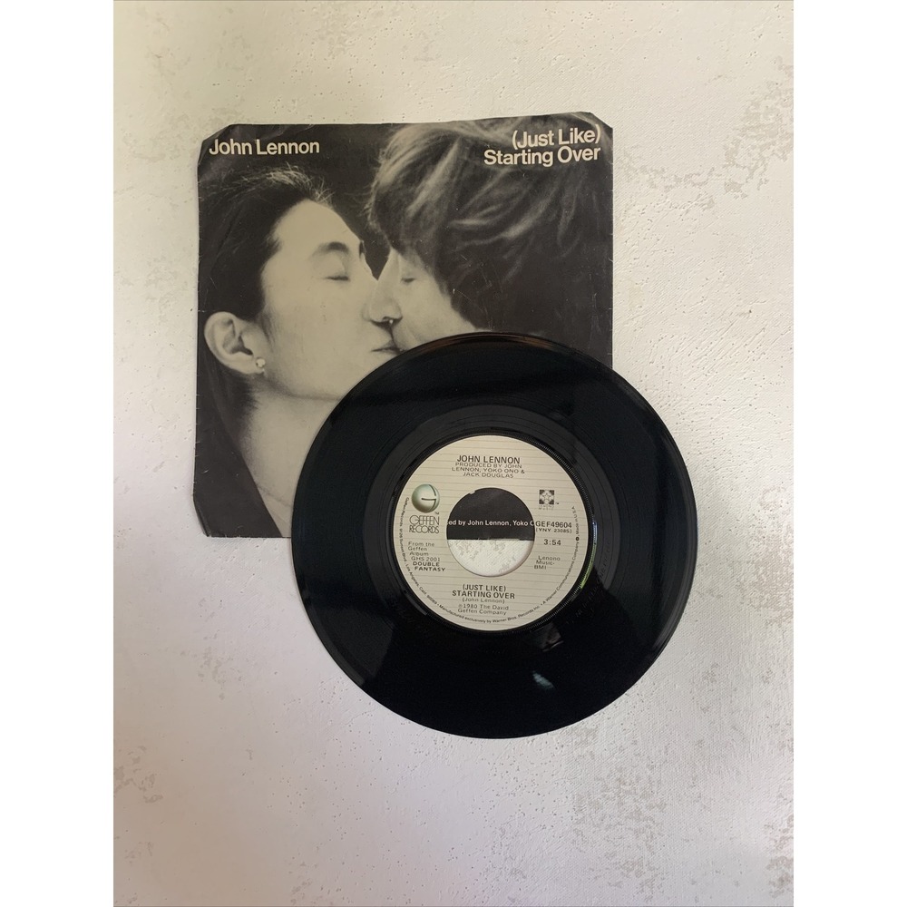 John Lennon (Just Like) Starting Over / Kiss,Kiss,Kiss 45 Geffen 1980 VG+